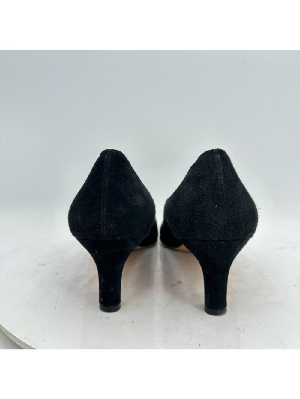 Salvatore Ferragamo Women Size 8.5B Black Suede Slip On Pump Heel Shoes - Picture 5 of 11